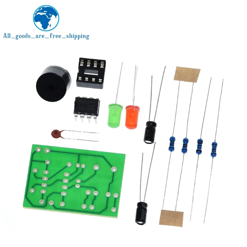NE555 Multivibrator Kit NE555P Steady-state Circuit Dual Flash LAMP DIY Training Maker Student Lab DIY Learing Kit for Arduino