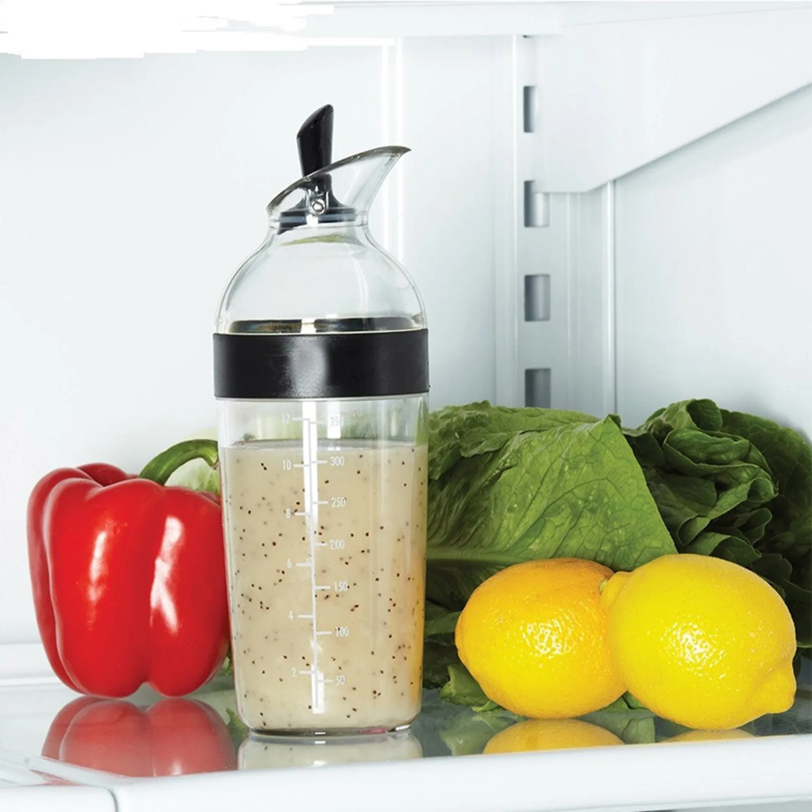 Salad Dressing Shaker Container Sauces Mixer Easy Pour with Measurement Salad Dressing Container Emulsifier Shaker Bottle