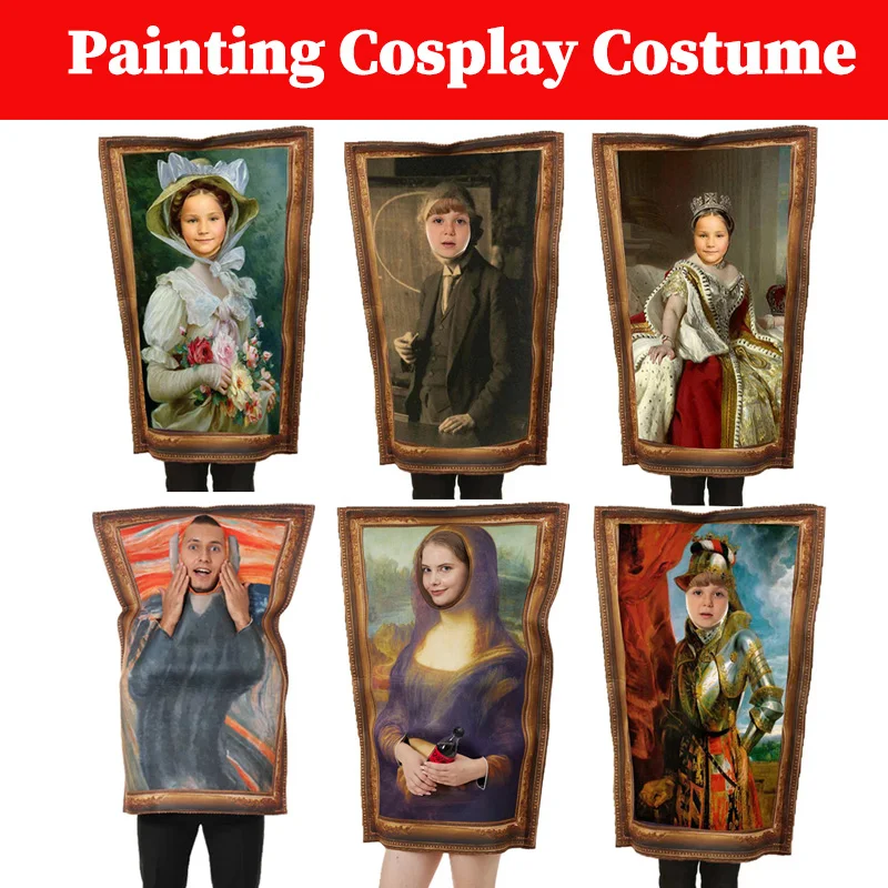 Funny Art Painter Painting Cosplay Costume Adult Unisex Jumpsuit Portrait Outfits Stage Show Halloween Disguise Roleplay Suit