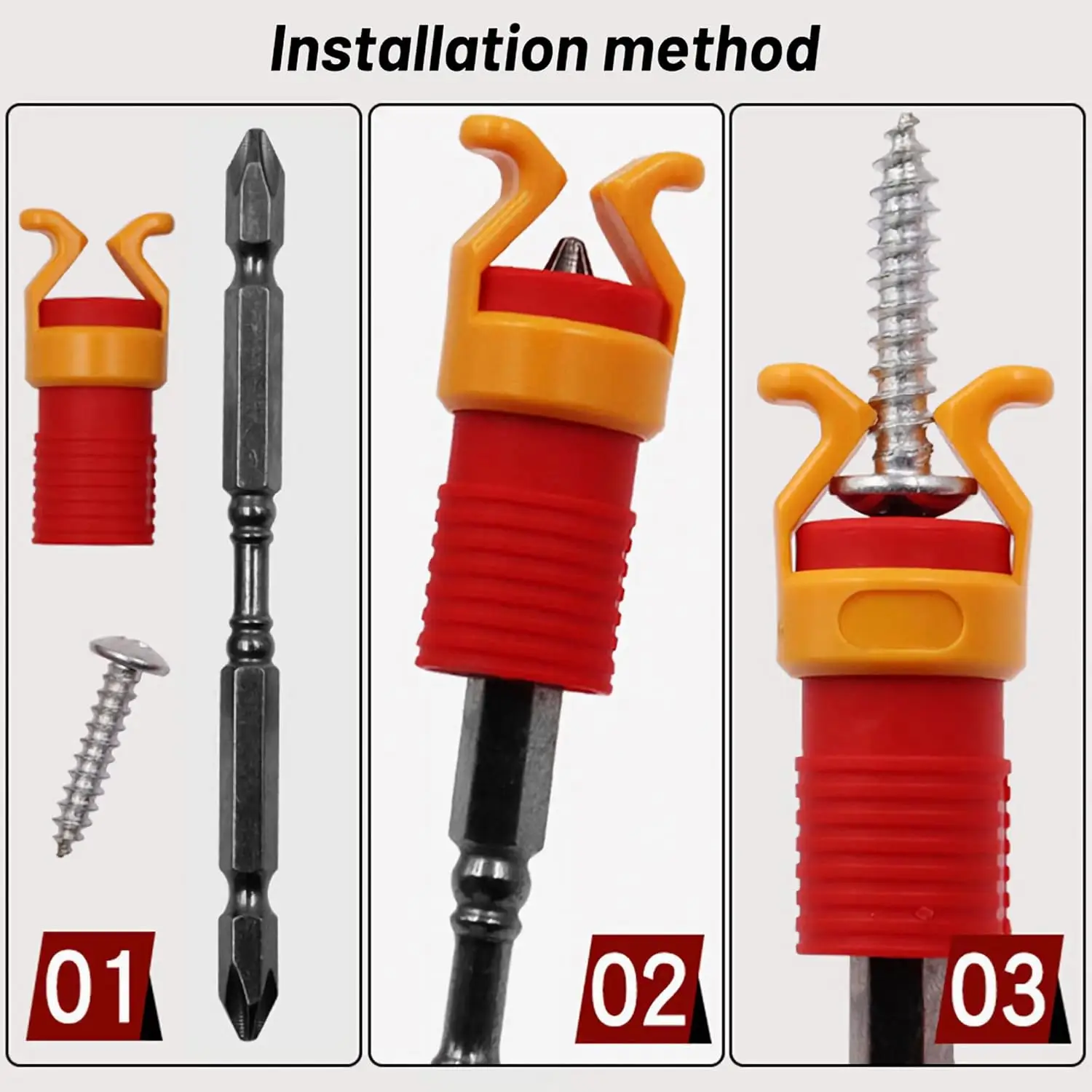2 Stück Schraubenhalterklemmen, ABS-Kunststoff-Schraubengreifer-Befestigung für Holzbearbeitung, universelle Schraubenbefestigungshülse für Schraubenbits 6–8 mm – Detail 4