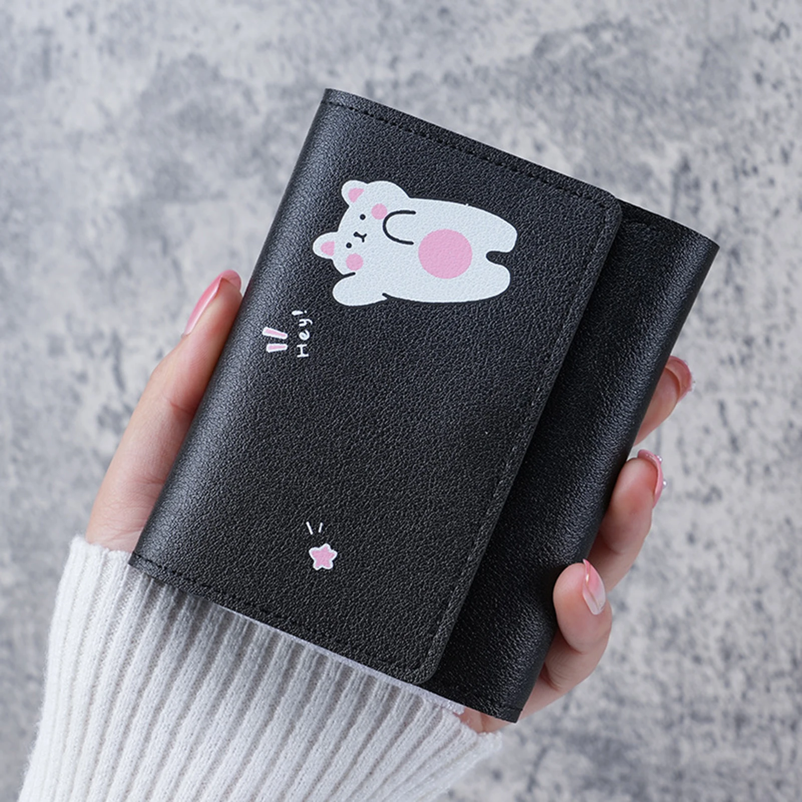 Three-Fold Short Ladies Wallet Korean Version Student Multi Card Slot Wallet Gift for Children's Day Thanksgiving AIC88