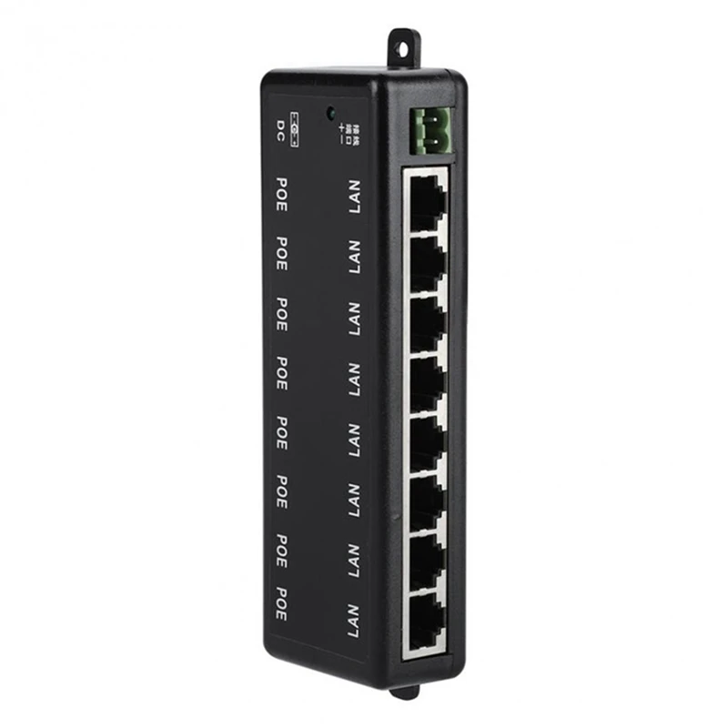 POE Injector 8 Ports Poe Power Adapter Ethernet Power Supply For CCTV Network POE Camera Power Over Ethernet