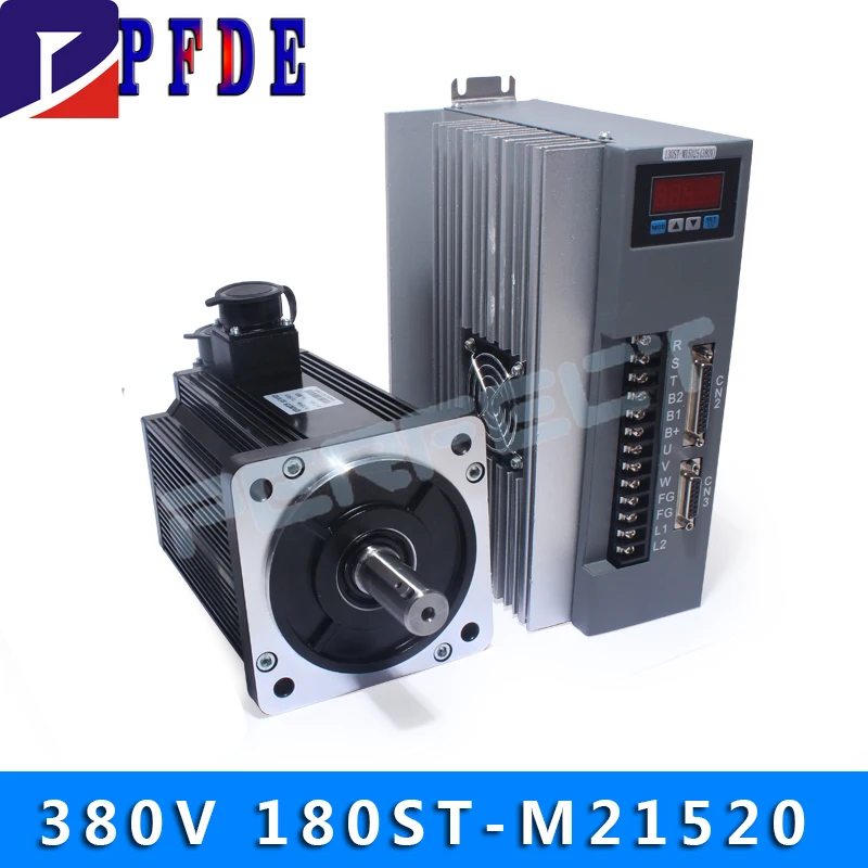 380V 4.5KW 180ST-M21520 AC Servo Motor 2000RPM 21.5N.M. 4500W Three-Phase Ac Drive Permanent Magnet Matched Driver AASD-40A
