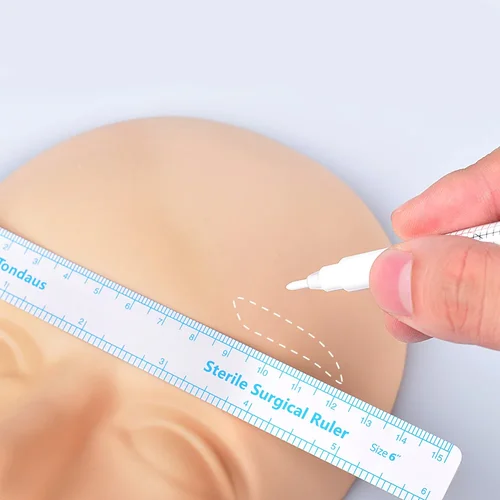 Imagen 2 del producto Pluma de marca blanca para tatuaje de cejas, marcador de piel médica, tinta no tóxica, maquillaje permanente, Microblading, 1 unidad