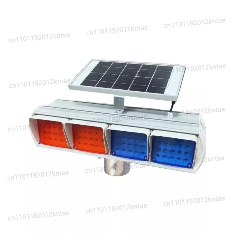 Solar warning flash  red and blue flash double-sided night traffic road construction barricade signal flash