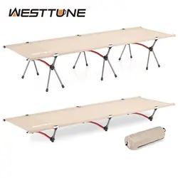 WESTTUNE 휴대용 캠핑 간이 침대 접이식 침대, 초경량 알루미늄 합금 수면 간이 침대, 야외 하이킹 배낭 여행