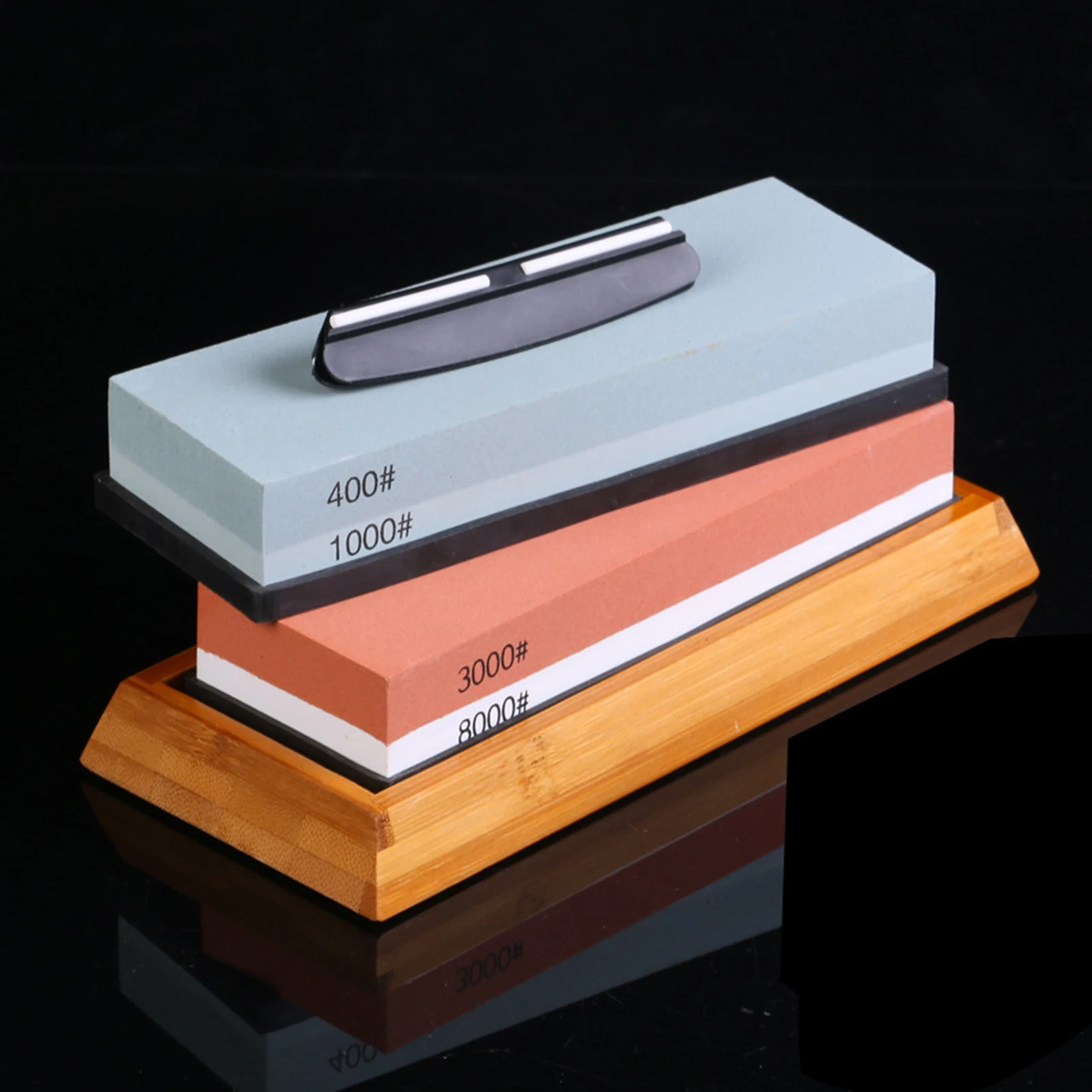 400# 1000# 3000# 8000# Knife Sharpener Cut Sharpening Stone Double-sided Set Sharpener Non Slip Base Cutter Sharpener