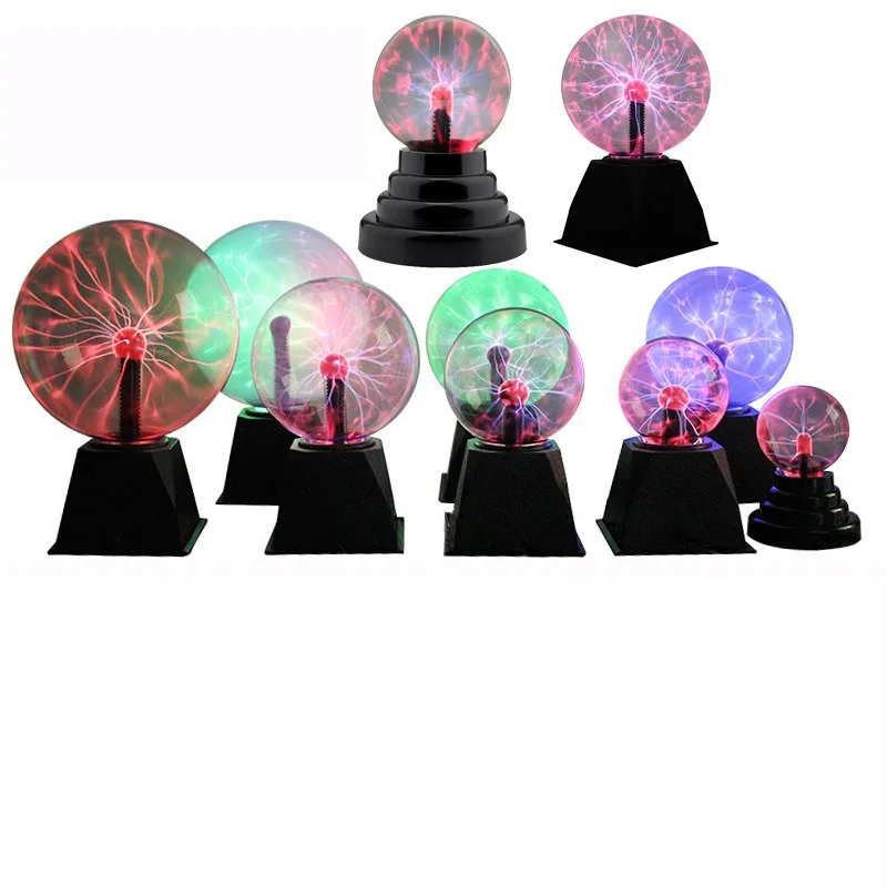 4 5 6 8 Inch USB Plasma Ball Magic Lightning Glow Lamp Sound Activated Sensor