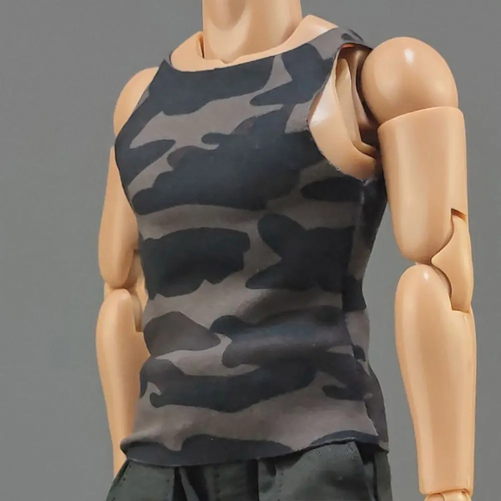 30CM Male Doll Clothes Camouflage Tops T-shirt Candy Color Vest For 12