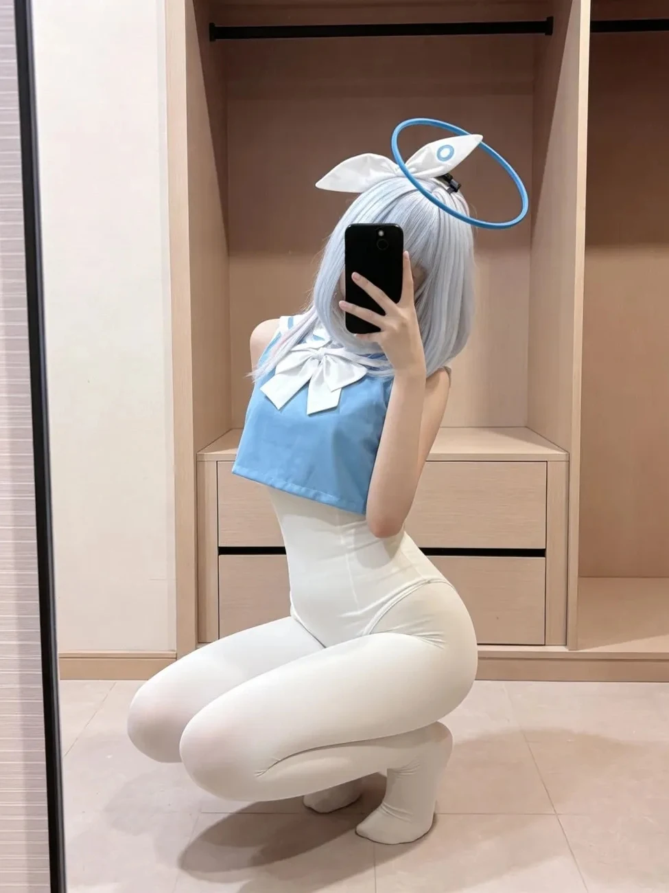 Blue Archive Arona Cosplay One-Piece Swimsuit Sailor Outfit Thermal Spring Beachwear Set for Women 2026