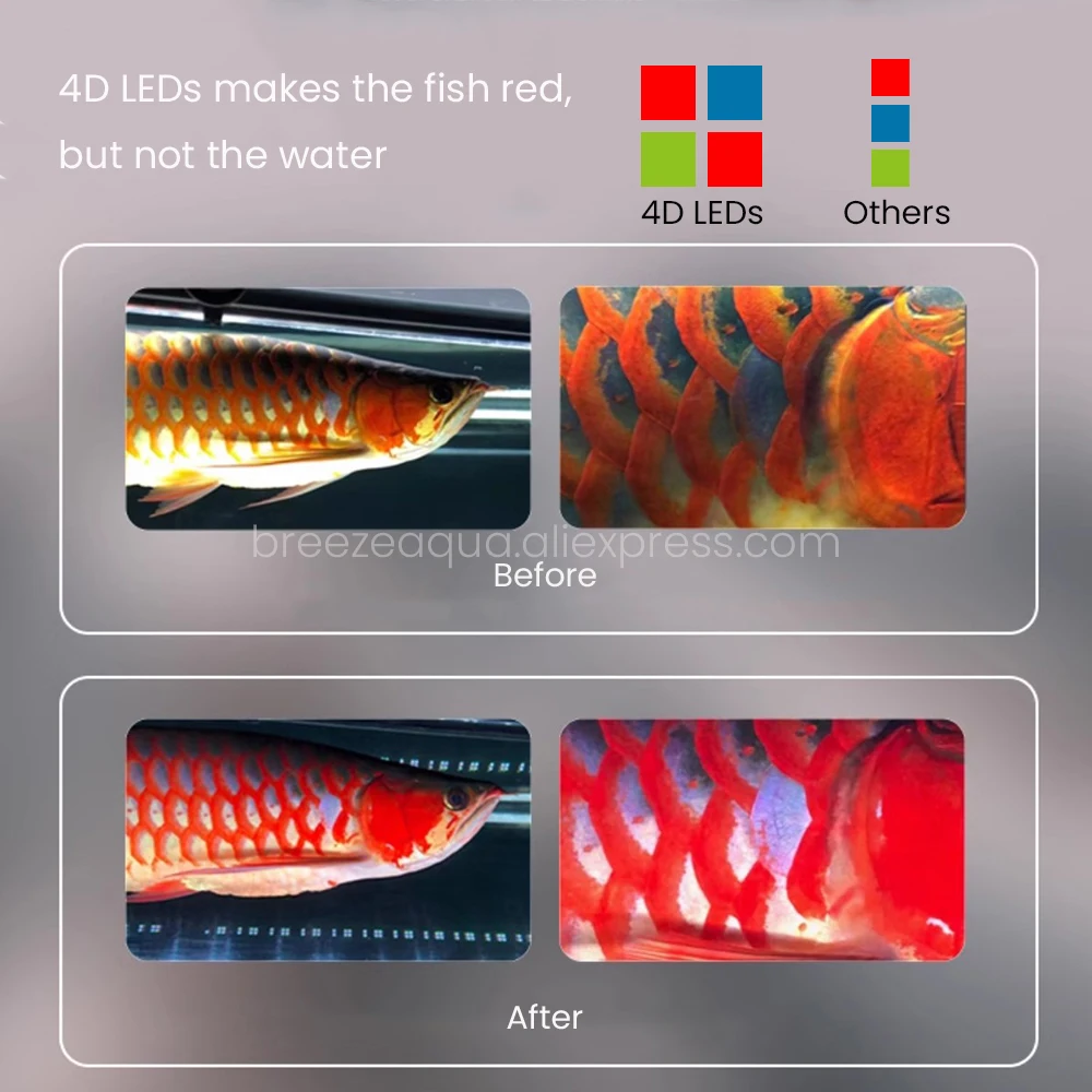 Imagem -03 - Mayin-super Cor Plus Impermeável Led Aquarium Luz Lâmpada Ornamental Anfíbia Red Arowana Dragão Peixe Brightening Ip68