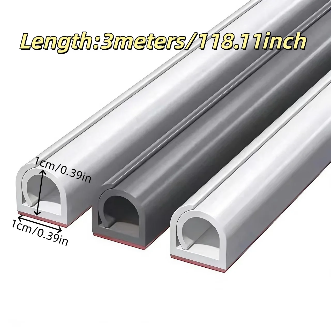 1 roll 118.11in self-adhesive cable tray with flexible rubber wire protection,floor wire cover,suitable for desktop,wall