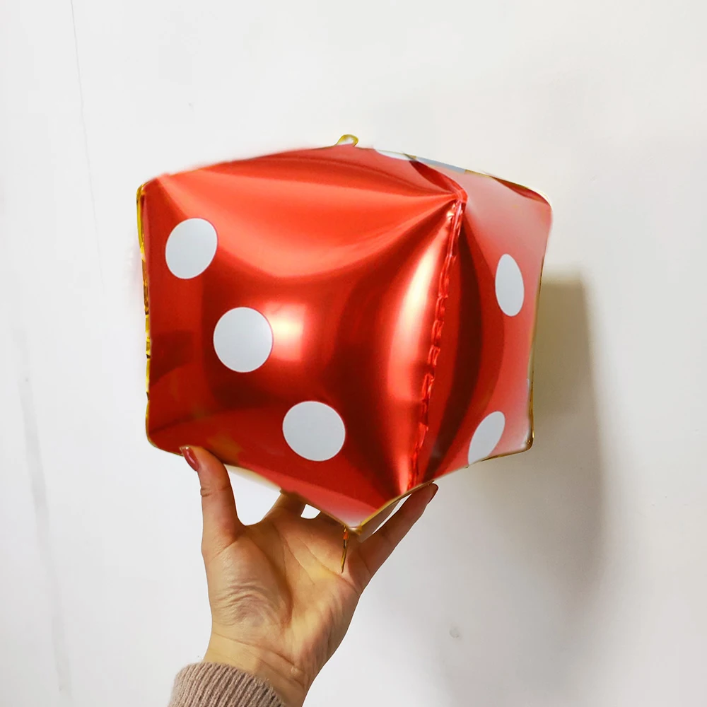 2/10/20/40pcs 18cm Cube Foil Balloons Dice Foil Ballon Casino Theme Party Adult Birthday Decor Las Vegas Party Poker Theme Party - view 2