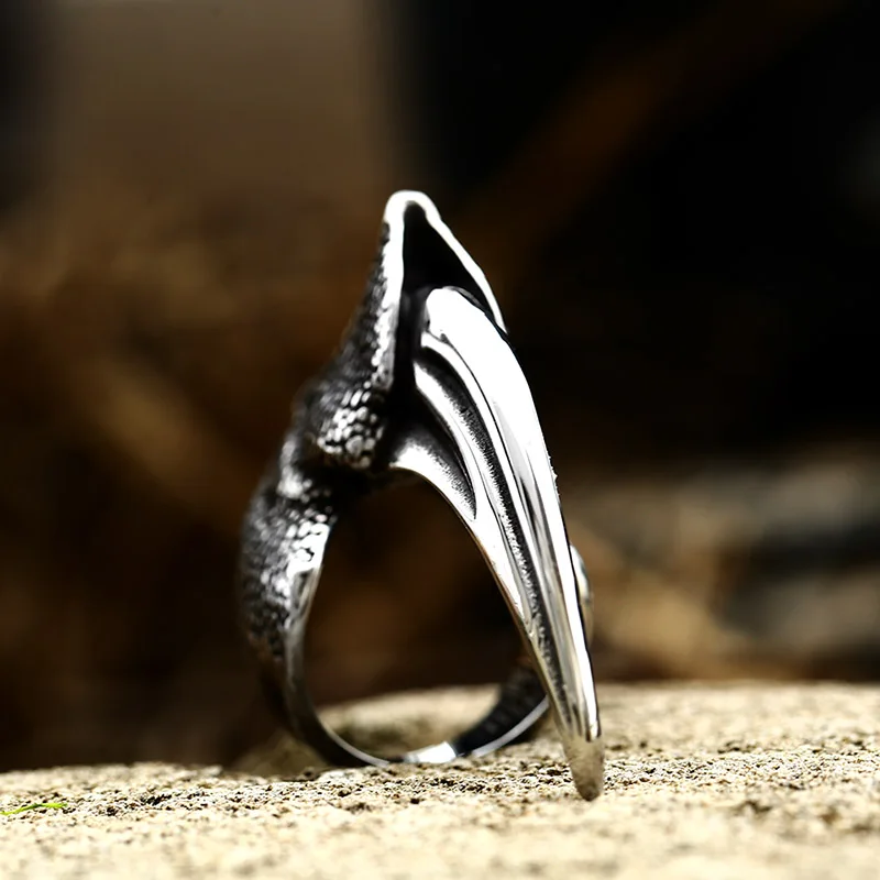 Viking Ravens Men Ring Norse Mythology Odin Crow Nordic Amulet Jewelry Rock  Finger Animal Ring