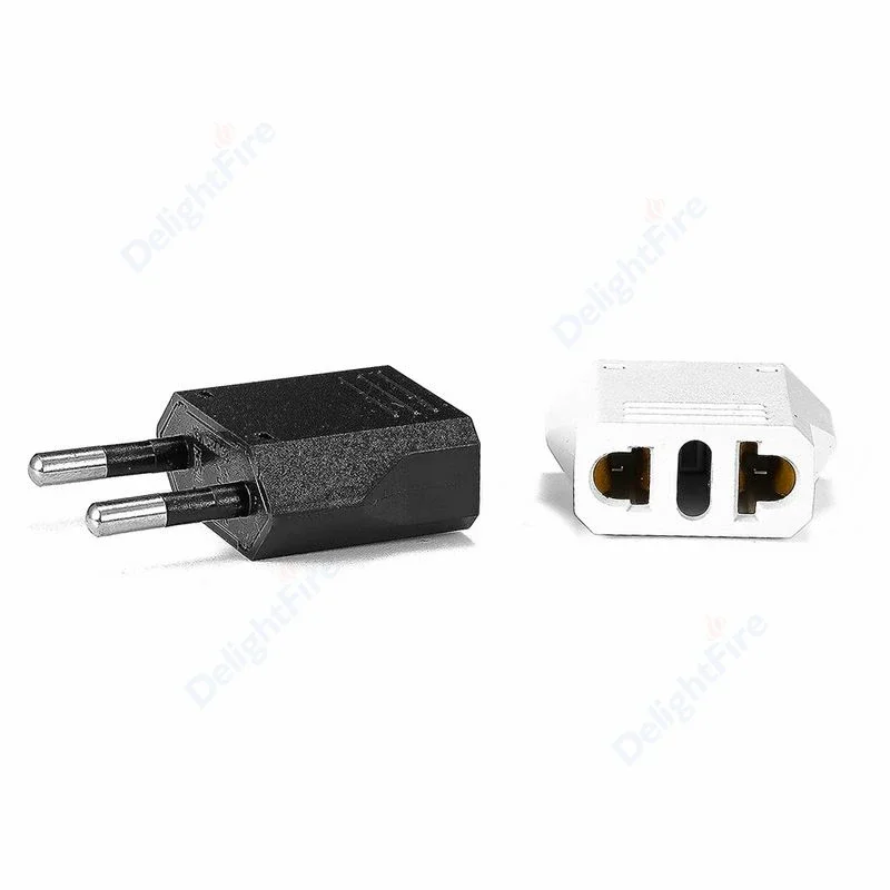 Adaptador de enchufe europeo y europeo, adaptador de corriente de viaje tipo C, 2 pines, EE. UU., Brasil, Italia a Europa, Alemania, 1 unidad