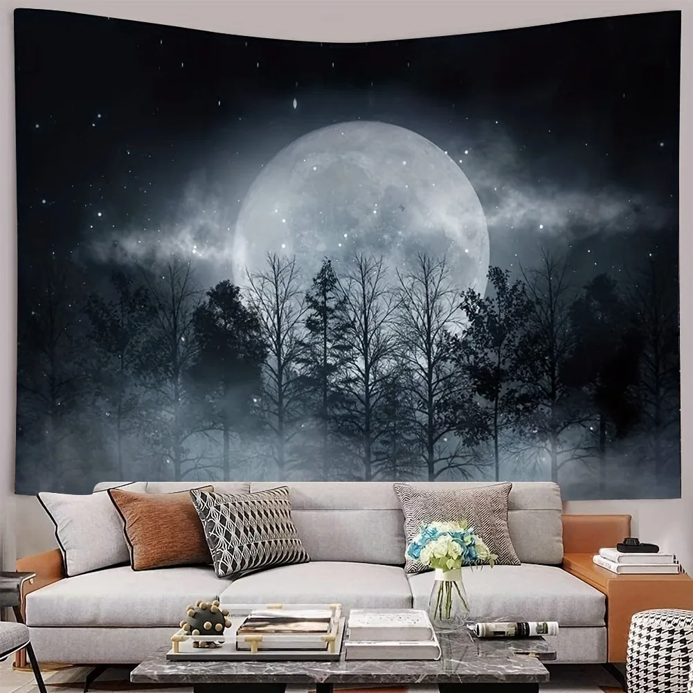 

Moonlit Forest Tapestry, Mysterious AuraRoom bedside tapestry background cloth atmosphere decoration
