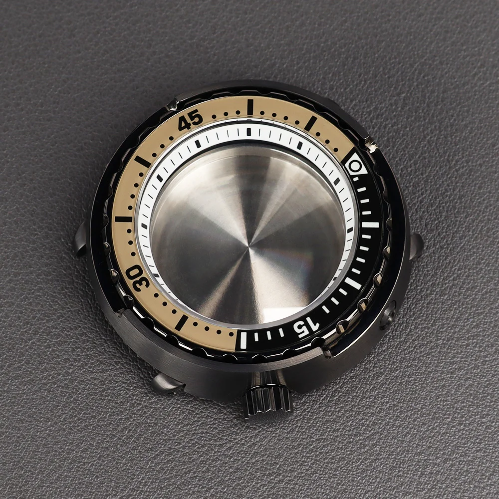NH36 47mm Gehäuse in Gunmetal-Optik für Taucheruhren, Saphirglas, 200m wasserdicht, passend für NH35 NH36 NH70 4R35 Uhrwerke, Mod Tuna Canned C3 Leuchtende Lünette – Detail 3