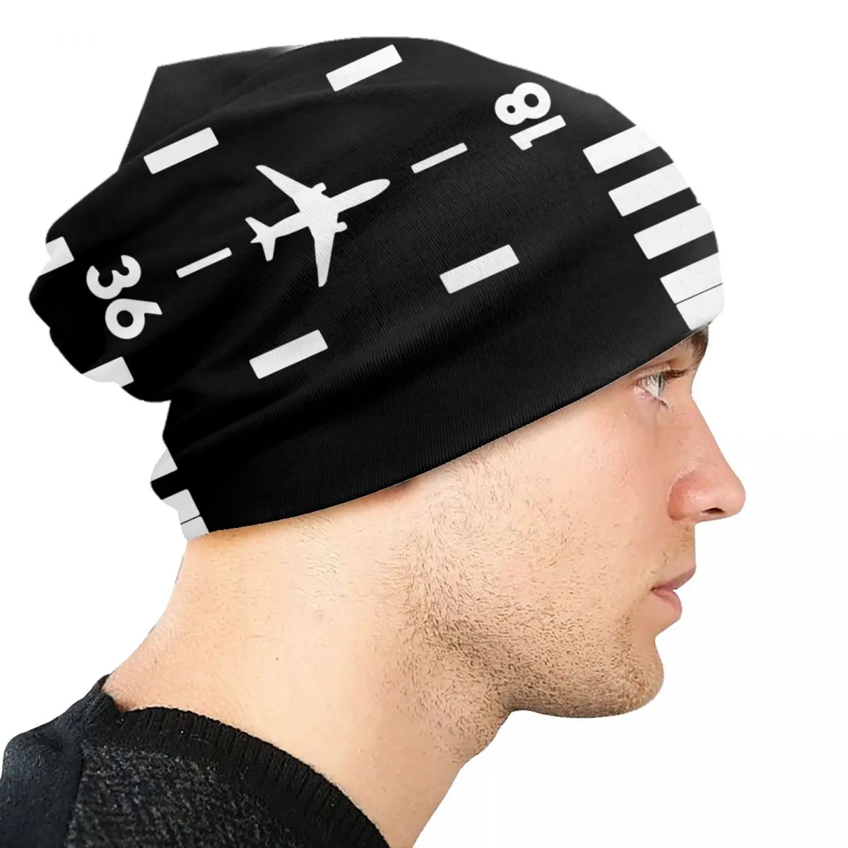 Airport Runway Traffic Controller Bonnet Hats Knitting Hat For Autumn Winter Warm Airplane Aviator Skullies Beanies Caps