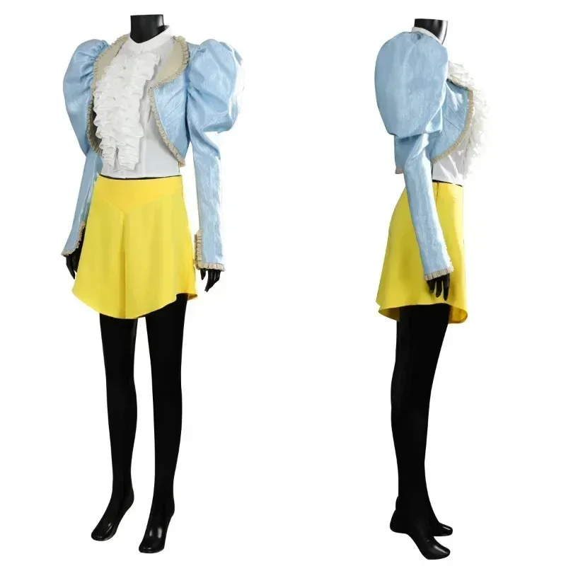 qq 123Disguise Poor Girl Bella Baxter Cosplay Costume Blue Coat Shirt Skirt Things Outfit Full Set and Individual Items Are