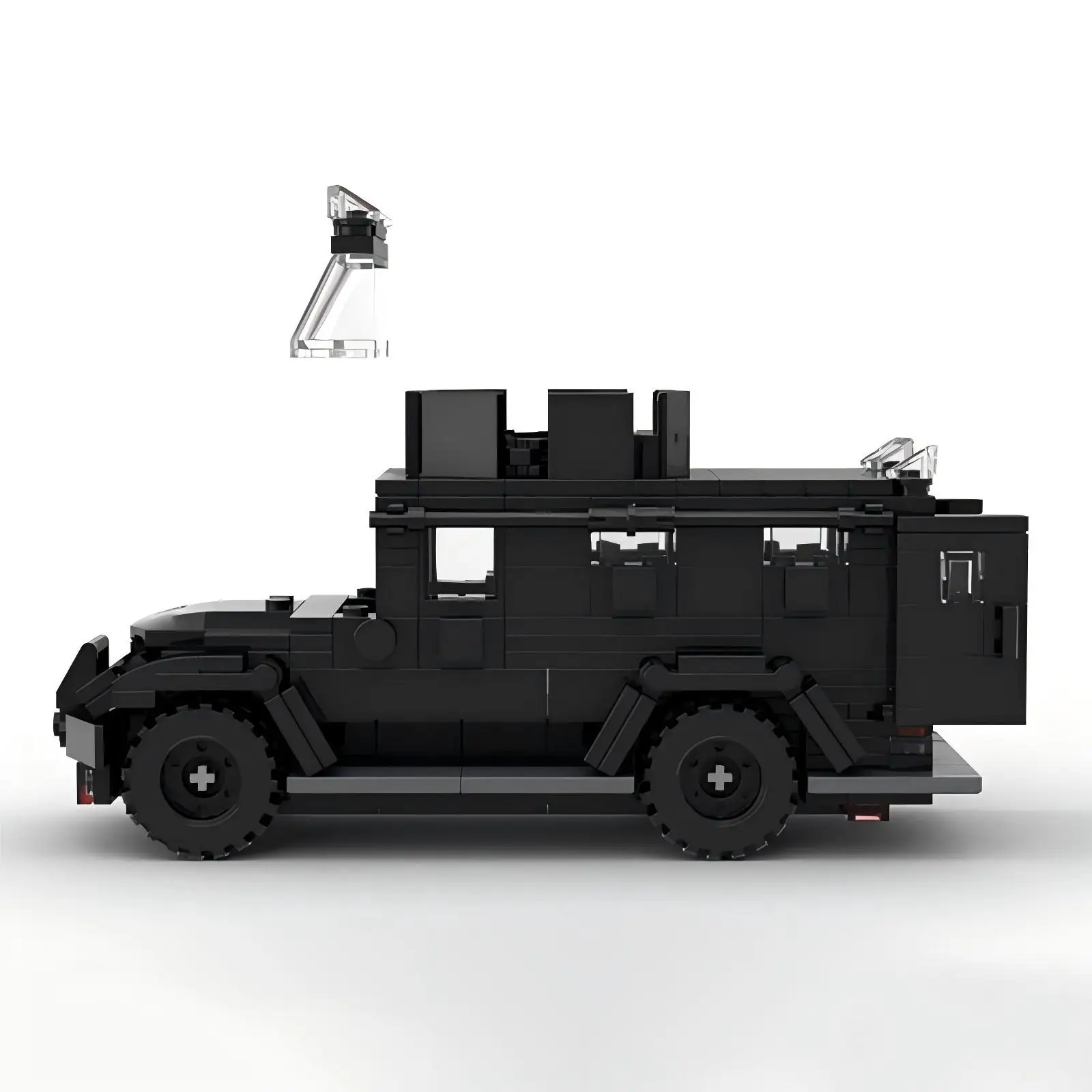 MOC Urban Speed Offroad-Fahrzeug Kreatives Panda-Polizeiauto-Modell DIY Kinder-Puzzle Baustein-Set Montage-Spielzeug Geburtstagsgeschenk – Detail 2
