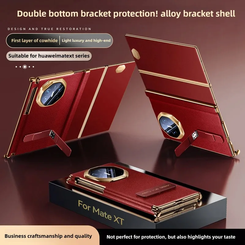 

Deluxe Genuine Leather Double Axis for Huawei Mate XT Case Swivel Bracket Magnetic Suction Extraordinary Master Cover