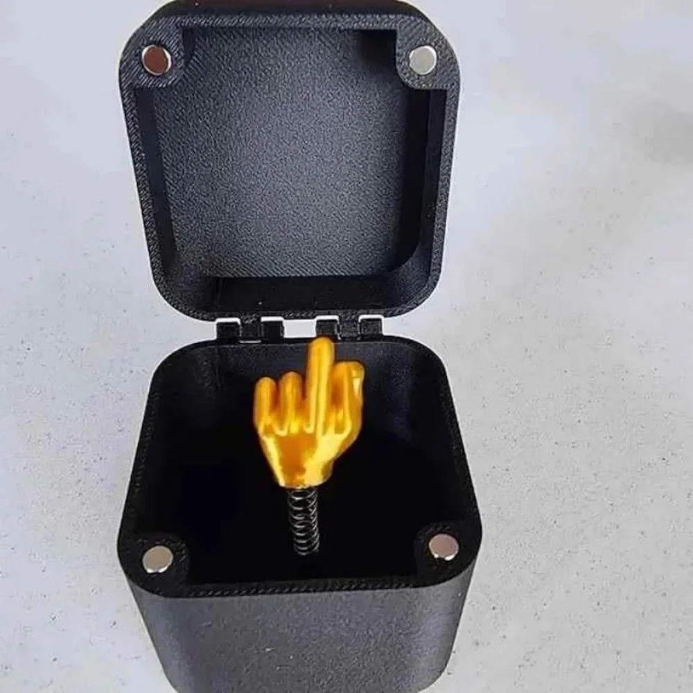 interesting Birthday Surprise Gift Funny Prank Gift Box Desktop Decoration Mini Toy Model Party Gifts Funny Middle Finger in Box
