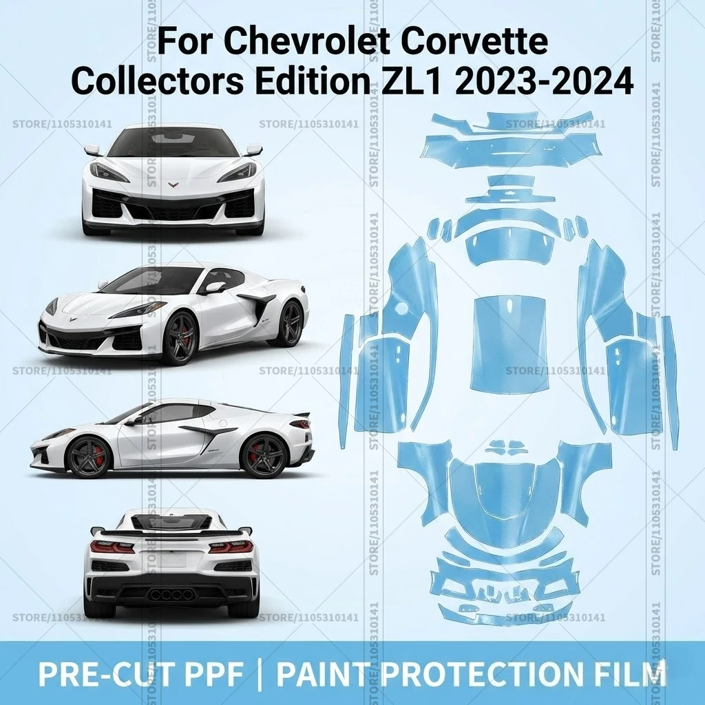 For Chevrolet Corvette Collectors Edition ZL1 2023-2024 Pre-Cut Paint Protection Film PPF Transparent Car Film Automotive PPF