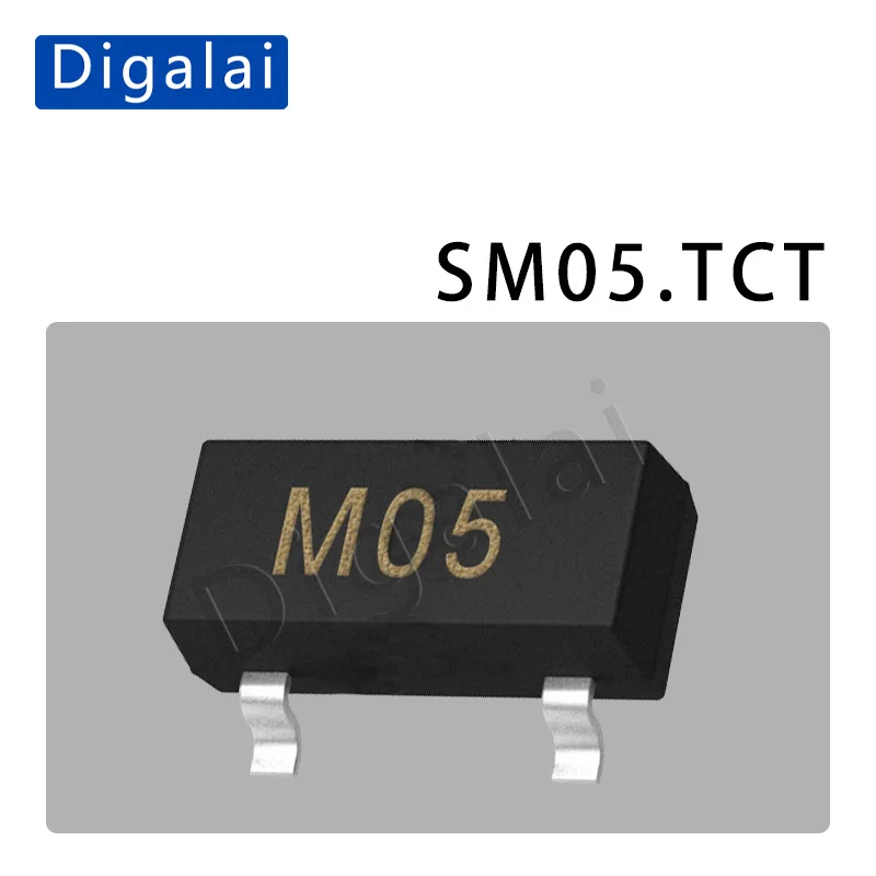 100%New original 10pcs SM05.TCT SM712.TCT  SM24 SM36 SM15 SM12 SOT-23 Electrostatic TVS/ESD chip