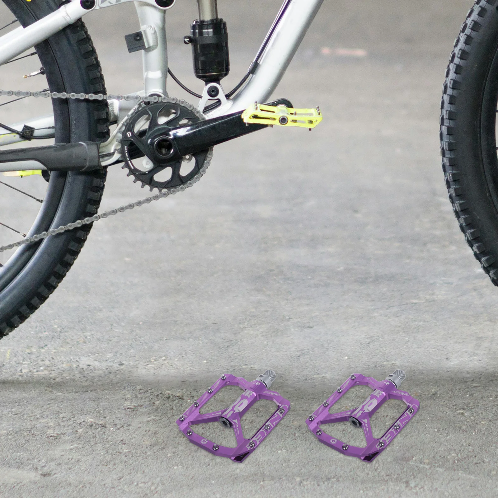 

1 Pair Of Mountain Bike Pedal Purple Non-Slip Universal Fit For Mtb Road Bike City Cycling Platform Pedal