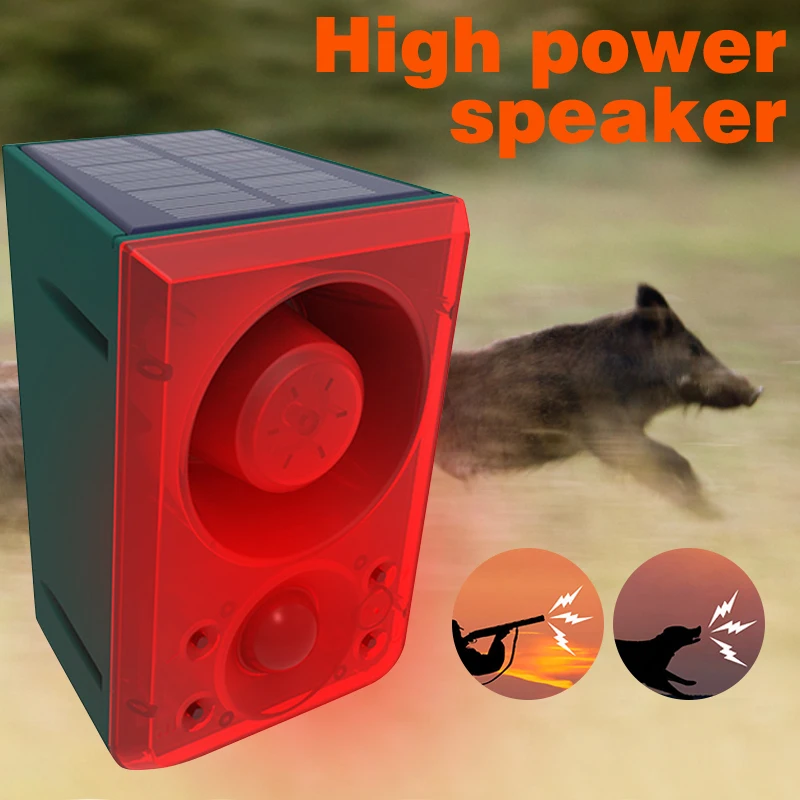 Solar Motion Sensor Animal Repeller Infrared Induction Anti-Wild Boar Dog Drive Professional Alarm Light Waterproof Outdoor