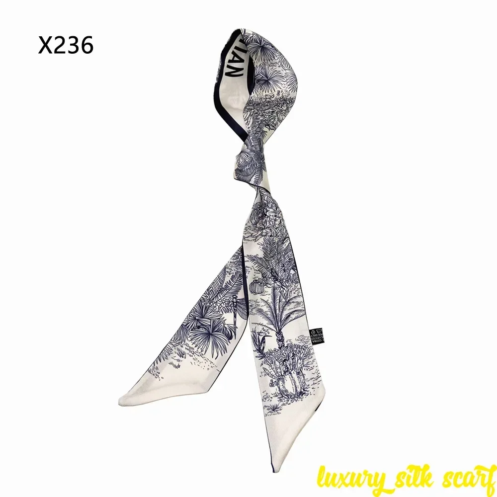 NEW Spring Luxry Design Women Silk Ribbon Scarf Handbag Handle Wrap Bag Ribbon Scarf Women Girls Head Hair Wrist Ribbon  Bag image 6