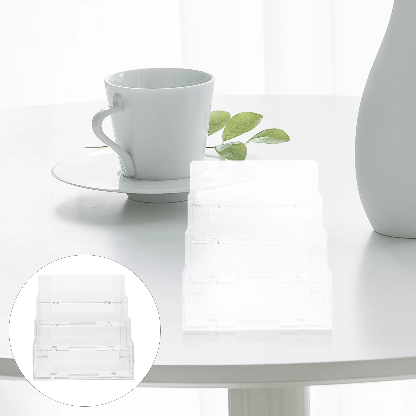 

Cards Holder Stand Desktop Organizer Storage Rack For Office Home Use Plastic Card Display Container