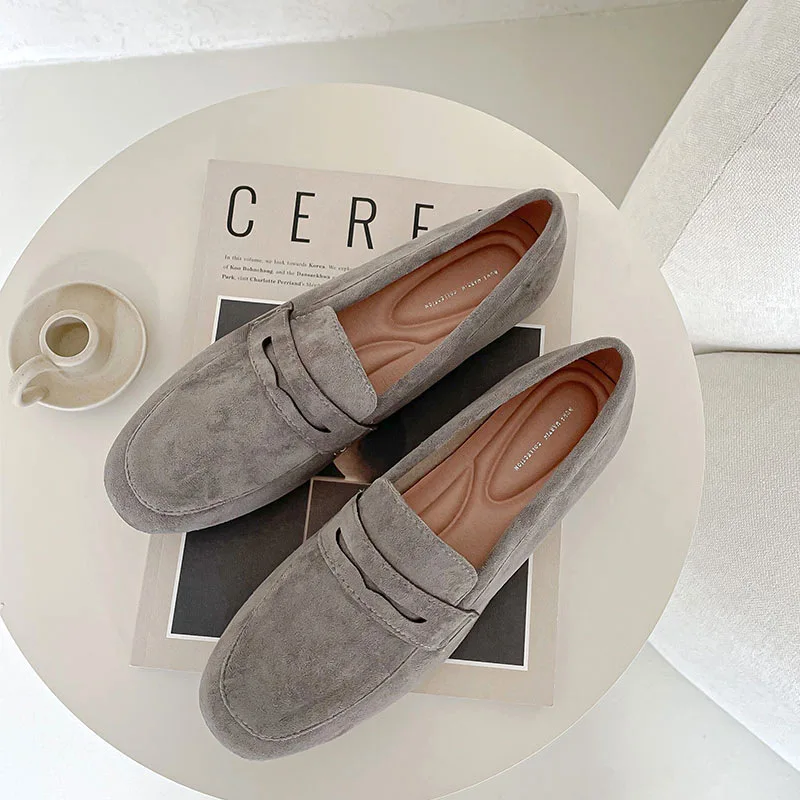 2022 New Women Flat Shoes Woman Loafers Spring Autumn Casual Suede Slip on Woman Shoe Comfortable Lightweight Shoe Mujer Sapato