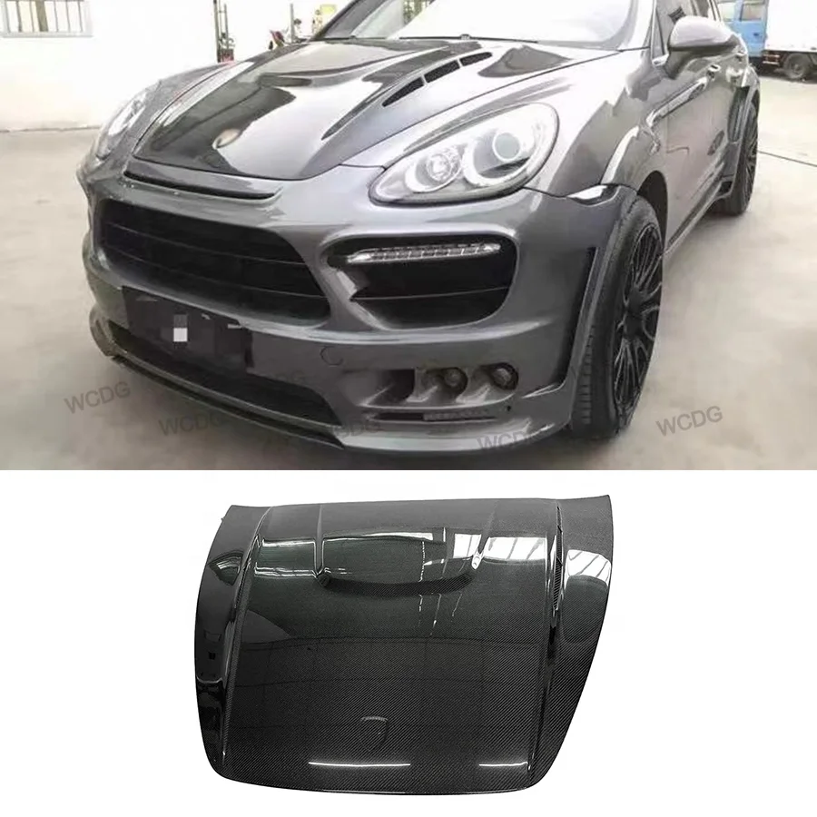 

958.1 HM Style Carbon Fiber Hood for Porsche Cayenne 958 2011-2014 Front Bumper Engine Hood Bonnet Cover Car Bodykit