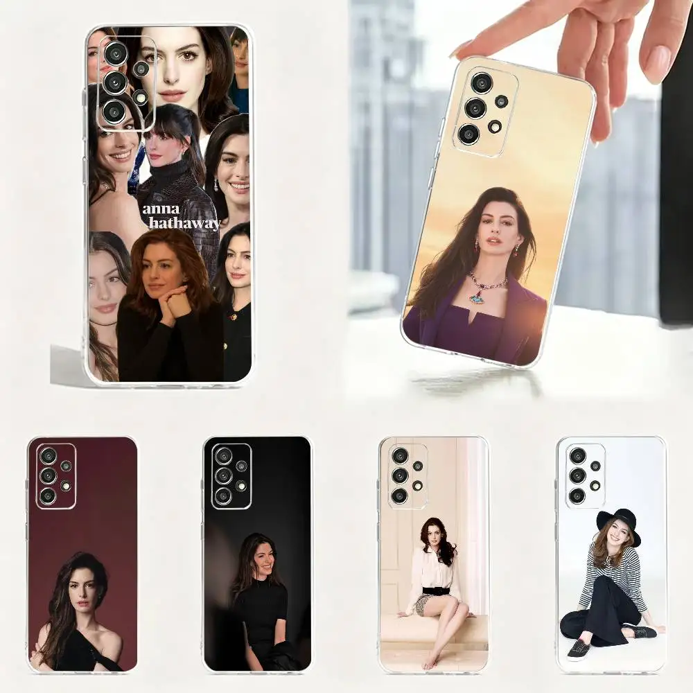 Famous actor A-Anne-Hathaway   Phone Case For Samsung Transparent Soft Case S25,S24,S21,S22,S23,S30,Ultra,S20,Plus