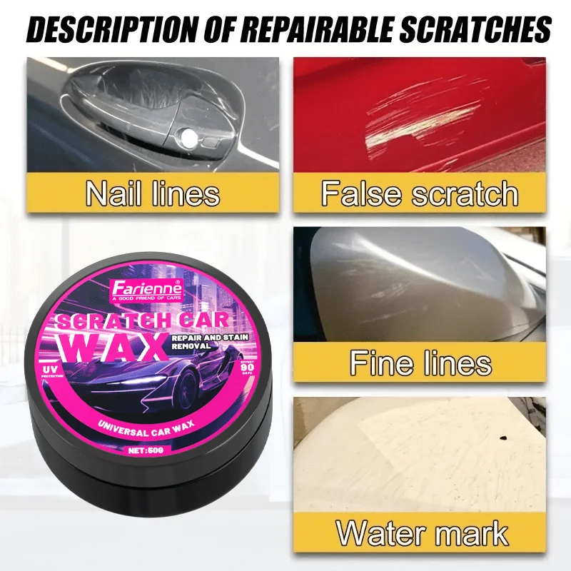 Pasta reparadora de arañazos para carrocería de automóvil, kit universal de cera para arañazos de automóviles para pulir y encerar, erradicar micro rayones,
