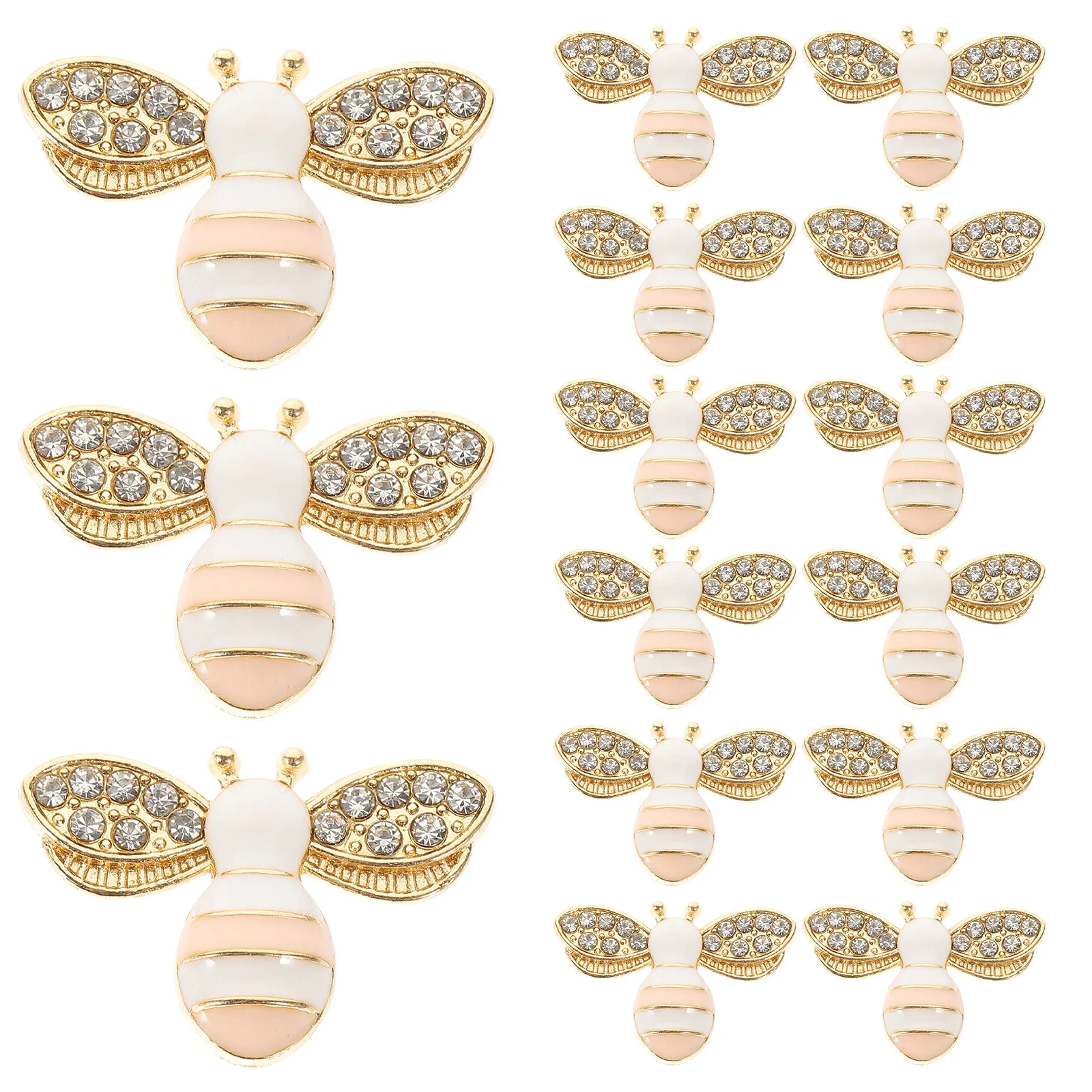 

40 Pcs Bee Shaped Jewelry Accessories Black Yellow Decorations for Phone Case DIY Small Alloy Charms Flat Back H made Craft Bees