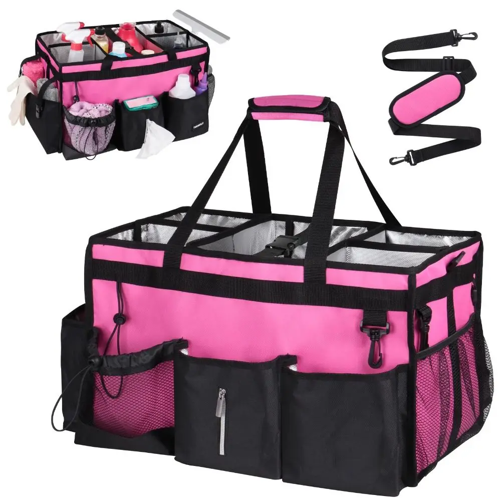 

Extra-Large Cleaning Bag Detachable Divider Waist Belt Storage Organizer Adjustable Shoulder Strap Cleaning Supplies Cleaners
