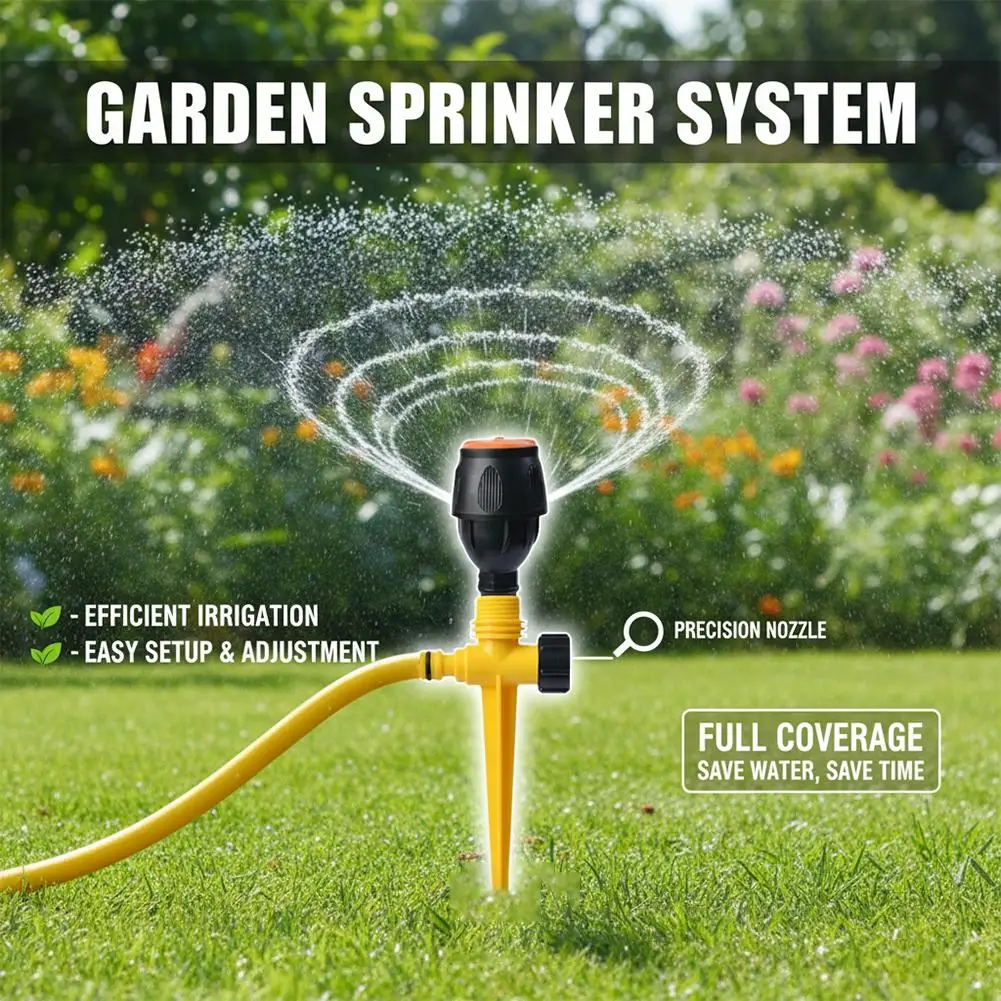 4-Point Magpie Sprinkler Ground Plug Set 360 Degree Rotating Automatic Irrigation System for Garden Lawn Watering