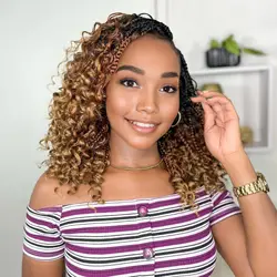 Karida 9 Packs Goddess Box Braids Crochet Hair Boho Crochet Box Braids With Curly Ends Box Braids Synthetic Hair Extensions