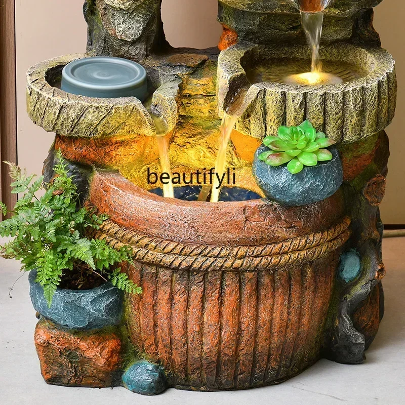 Q181 l5New Chinese style, rockery fountain, bonsai living room, office landscaping entrance, flowing water makes money ornament