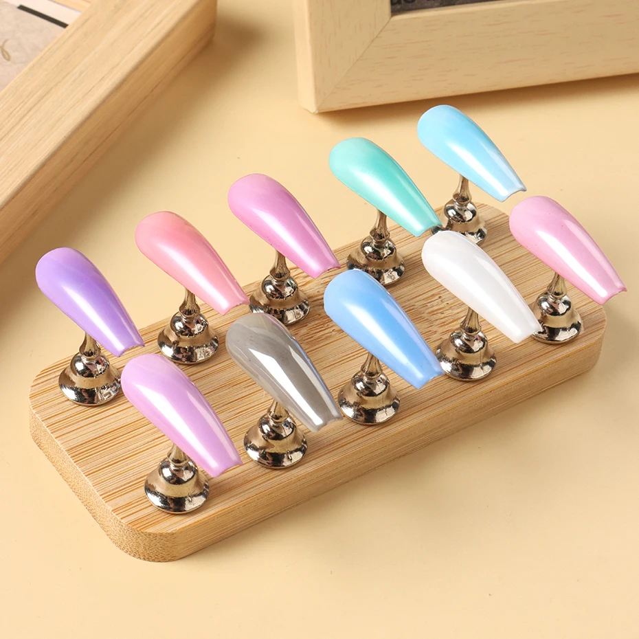 Soporte de Práctica de Uñas Magnético Fuerte Soporte para Tips de Uñas Exhibición de Práctica Uñas Postizas Set de Soportes Manicura 6
