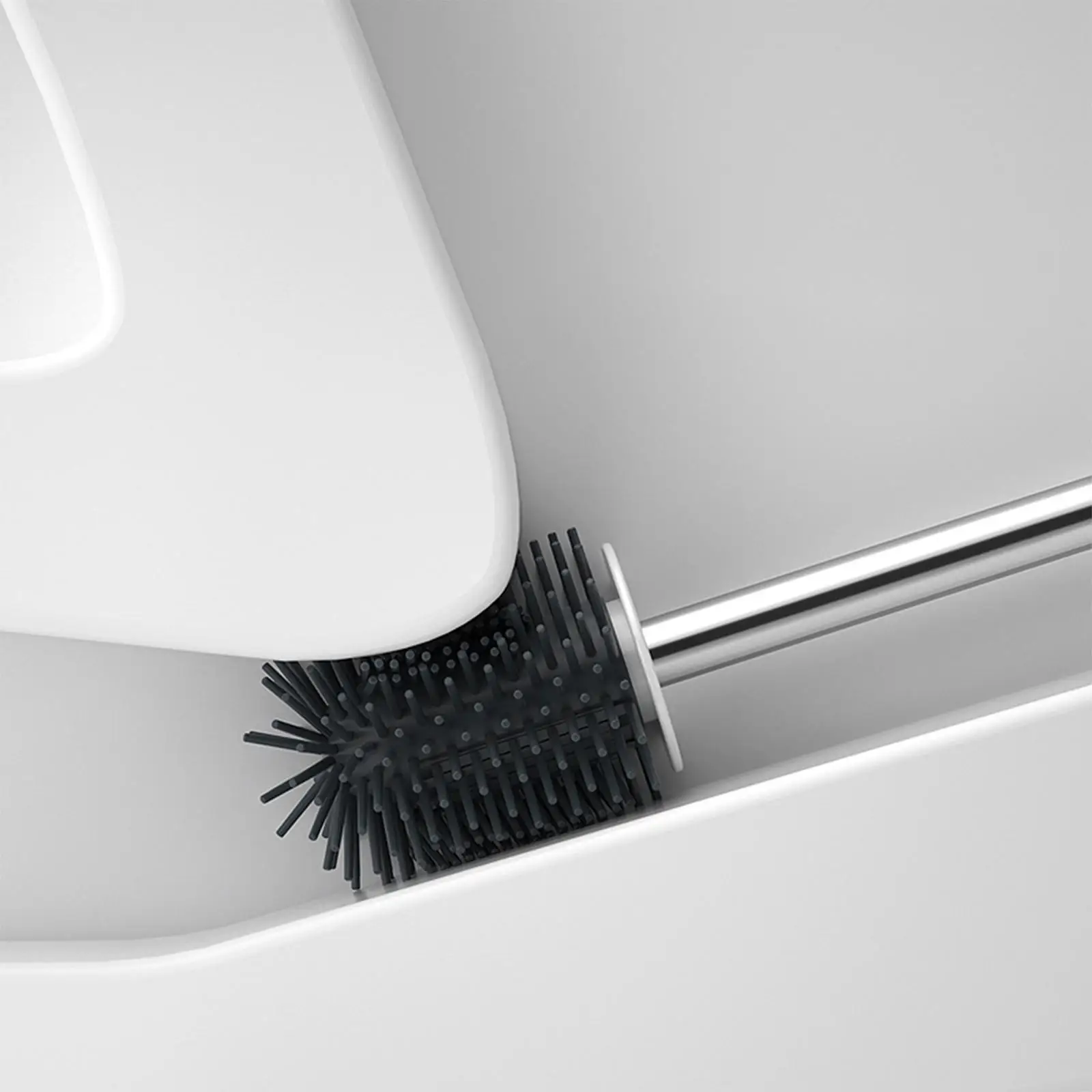 

Toilet Cleaning Brush Deep Cleaning Flexible Soft TPR Bristles, Punch Long Handle