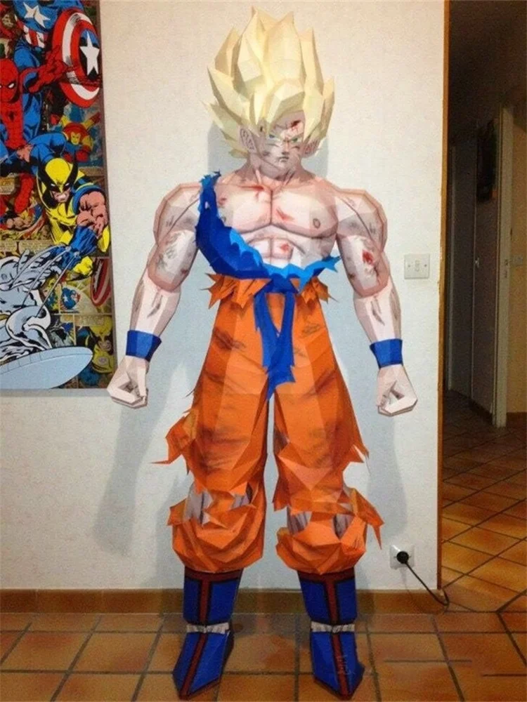 1.8m SonGoKu Paper Model Japanese Anime Figures Papercraft 3D DIY Puzzle Hand Made Toy Home Decor Room Decoration Art Sculpture