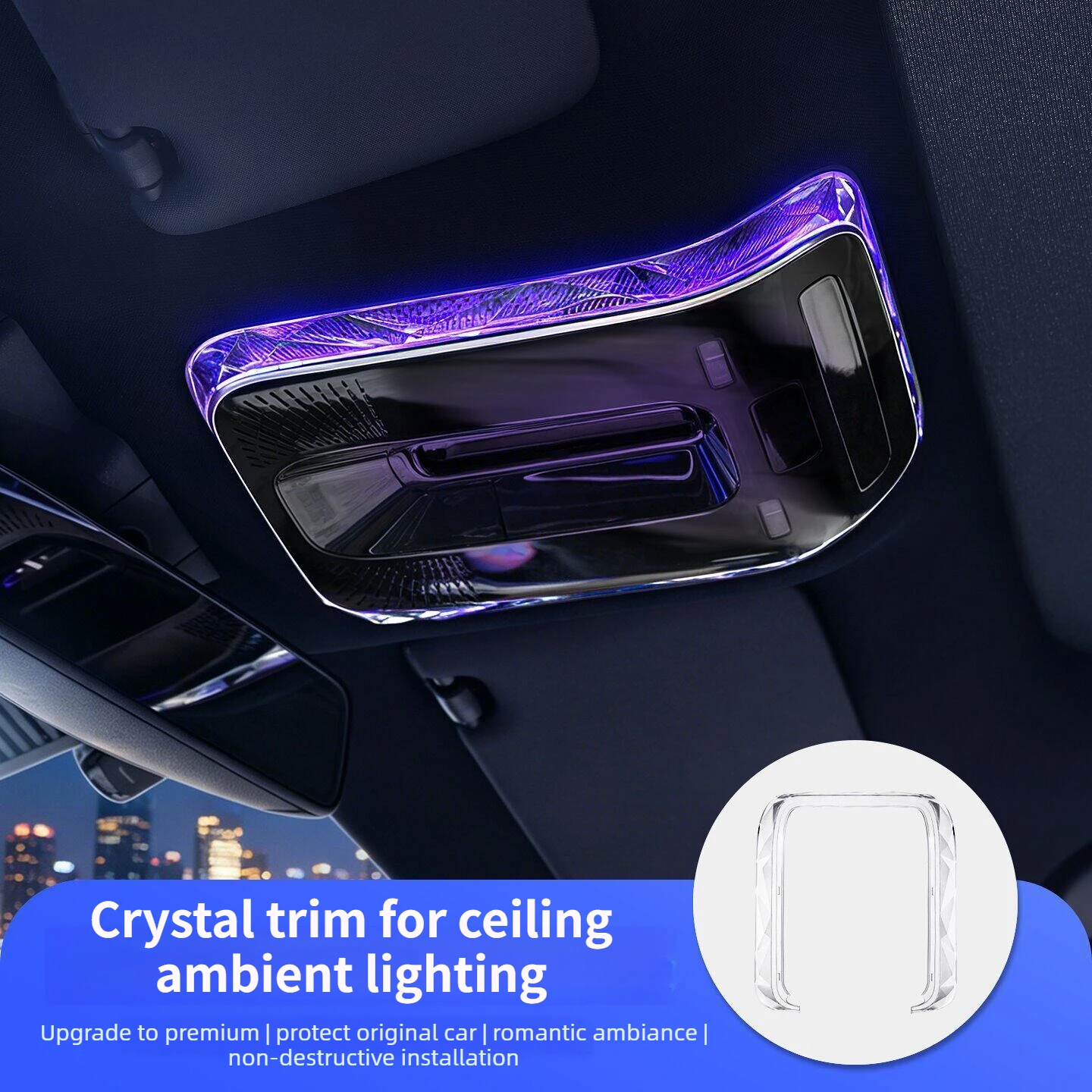 Reading Atmosphere Lights For Mercedes-Benz S/E/C-Class GLC200 GLE EQS EQE E200 C200 Crystal Reading Light Trim Decorative Frame