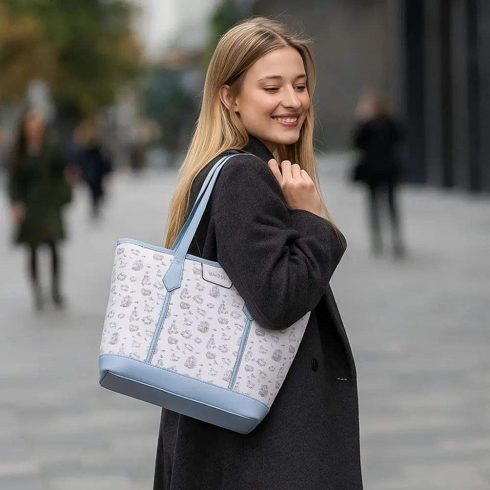 

Сумка из искусственной кожи с эстетическим принтом, универсальная сумка на плечо с героями мультфильмов, большая вместительная сумка на плечо с принтом медведя и кролика, дорожная сумка для вечеринок и отдыха