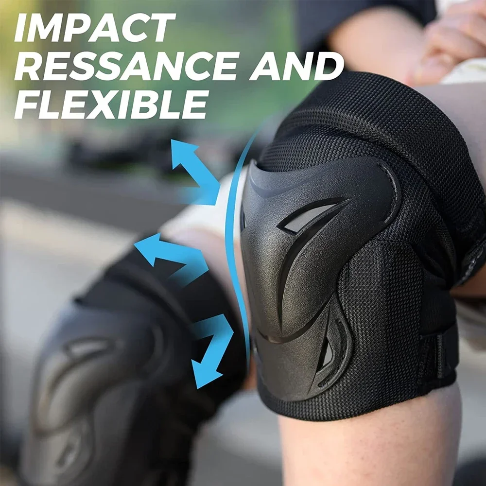 Kids Youth Adults Knee Elbow Wrist Pads Outdoor Multi-Sport Protective Gear Set for Roller Skating Cycling Skateboarding Scooter