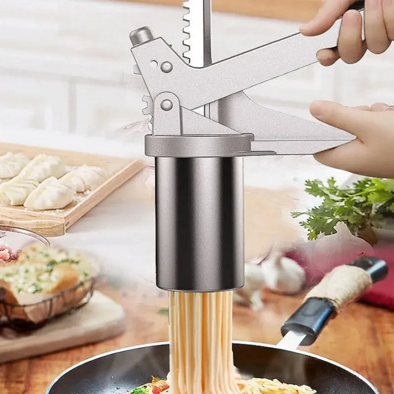 Manual Hand Operated Noodle Press Machine Home Use Multifunctional Pasta Extruder For Homemade Solid Hollow Noodles Making