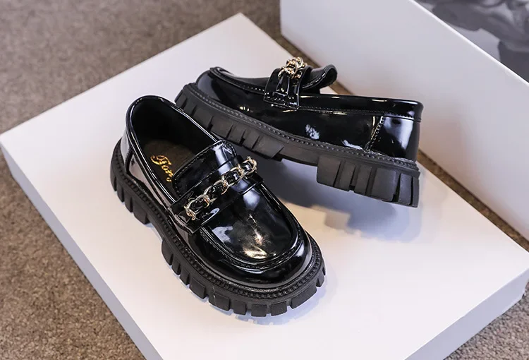 Frühling Herbst Jungen Mädchen Dickbesohlte Lackleder Oxford-Schuhe Kinder Weichbesohlte Rutschfeste Schul-Loafer Kinder Freizeit Schüler Schuhe – Detail 13