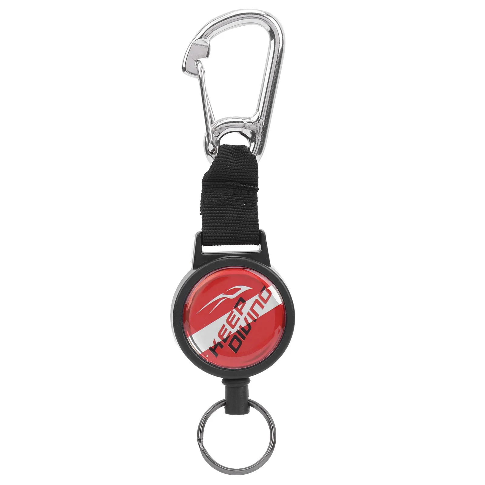 

Diving Stainless Steel Wire Stretch Spring Rope Lanyard Antilost Key Ring BCD Accessory